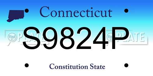 S9824P Connecticut License Plate