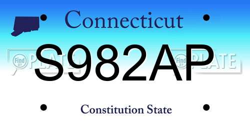 S982AP Connecticut License Plate