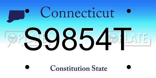 S9854T Connecticut License Plate