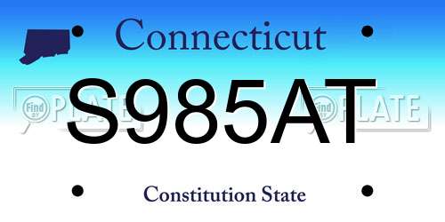 S985AT Connecticut License Plate