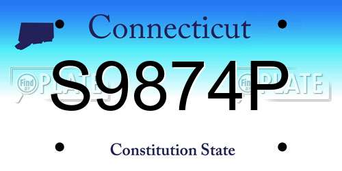 S9874P Connecticut License Plate