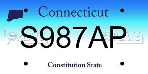 S987AP Connecticut License Plate