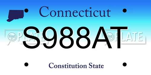 S988AT Connecticut License Plate
