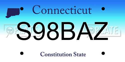 S98BAZ Connecticut License Plate