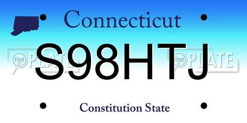 S98HTJ Connecticut License Plate