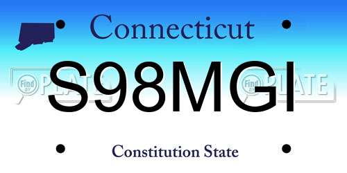 S98MGI Connecticut License Plate