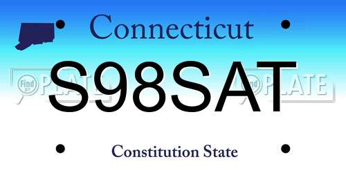 S98SAT Connecticut License Plate