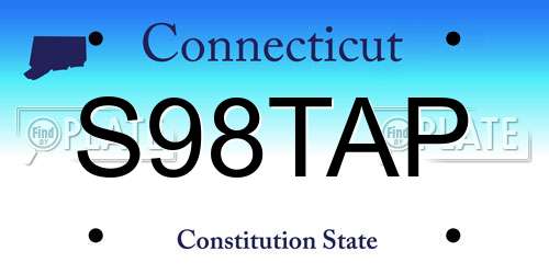 S98TAP Connecticut License Plate