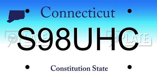 S98UHC Connecticut License Plate