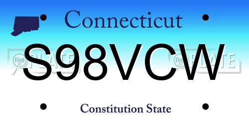 S98VCW Connecticut License Plate