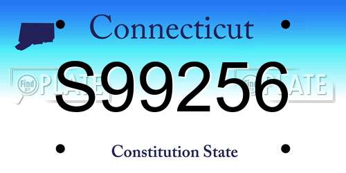 S99256 Connecticut License Plate