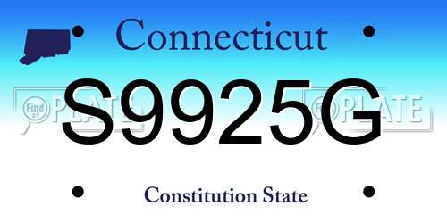 S9925G Connecticut License Plate