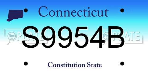 S9954B Connecticut License Plate