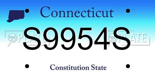 S9954S Connecticut License Plate