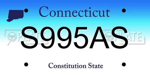 S995AS Connecticut License Plate