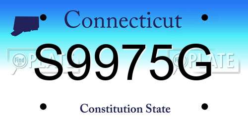 S9975G Connecticut License Plate