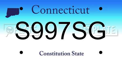 S997SG Connecticut License Plate