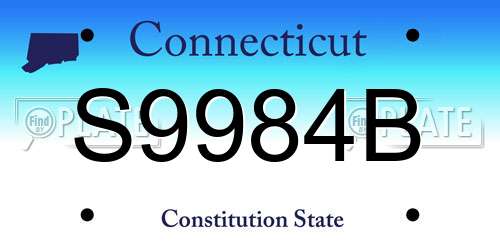 S9984B Connecticut License Plate