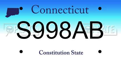 S998AB Connecticut License Plate