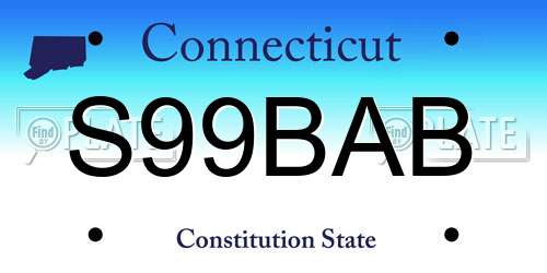S99BAB Connecticut License Plate