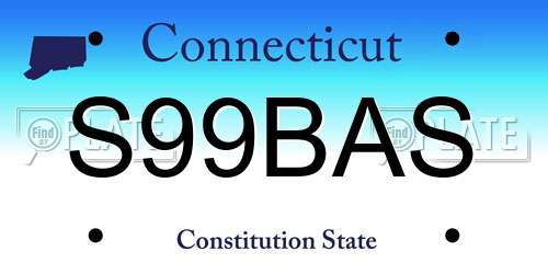 S99BAS Connecticut License Plate