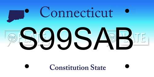 S99SAB Connecticut License Plate