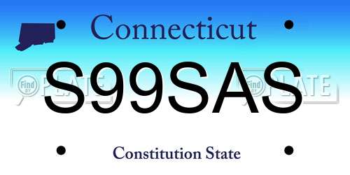 S99SAS Connecticut License Plate