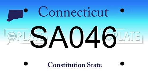 SA046 Connecticut License Plate