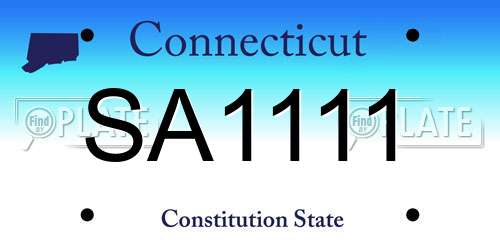 SA1111 Connecticut License Plate