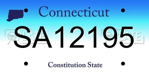 SA12195 Connecticut License Plate