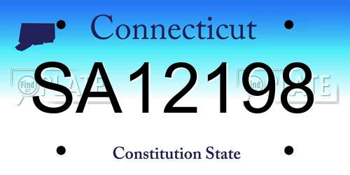 SA12198 Connecticut License Plate