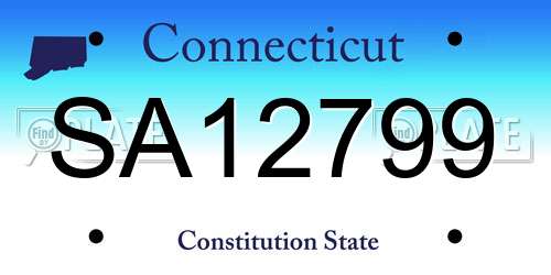 SA12799 Connecticut License Plate