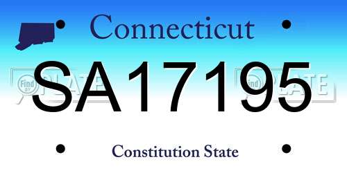 SA17195 Connecticut License Plate