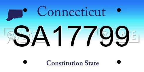 SA17799 Connecticut License Plate
