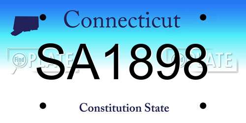 SA1898 Connecticut License Plate