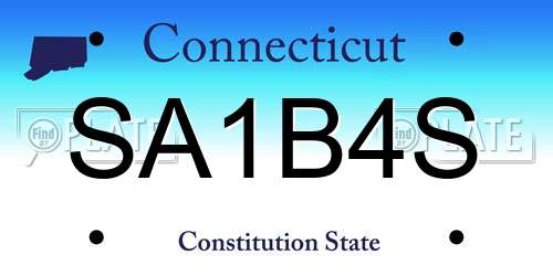 SA1B4S Connecticut License Plate