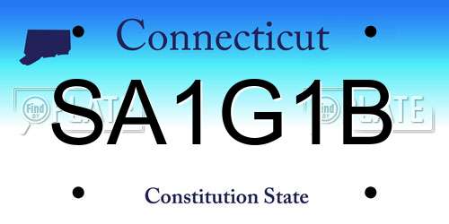 SA1G1B Connecticut License Plate