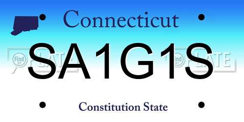 SA1G1S Connecticut License Plate