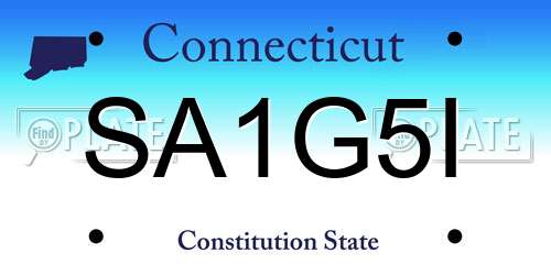 SA1G5I Connecticut License Plate