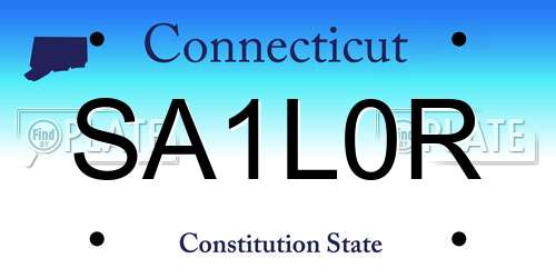 SA1L0R Connecticut License Plate