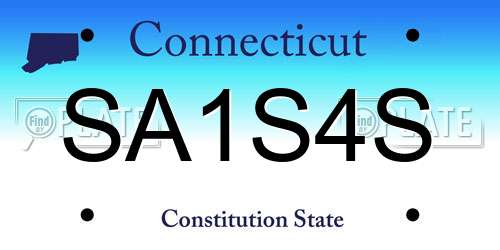 SA1S4S Connecticut License Plate