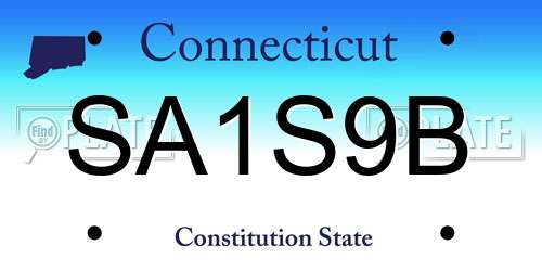 SA1S9B Connecticut License Plate