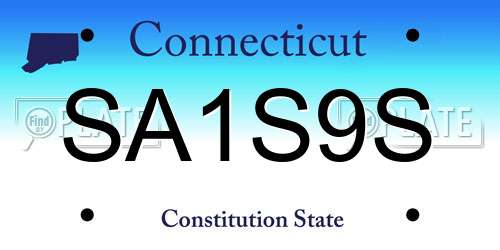 SA1S9S Connecticut License Plate