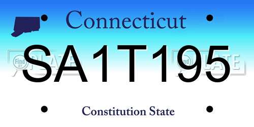 SA1T195 Connecticut License Plate
