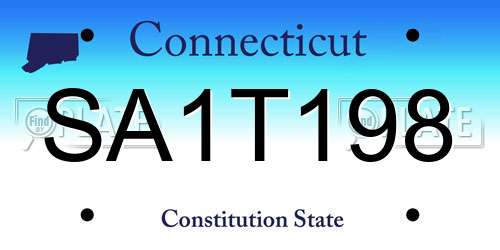 SA1T198 Connecticut License Plate