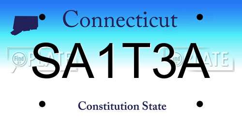SA1T3A Connecticut License Plate