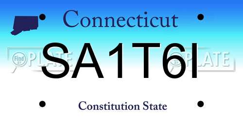 SA1T6I Connecticut License Plate
