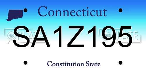 SA1Z195 Connecticut License Plate