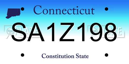 SA1Z198 Connecticut License Plate