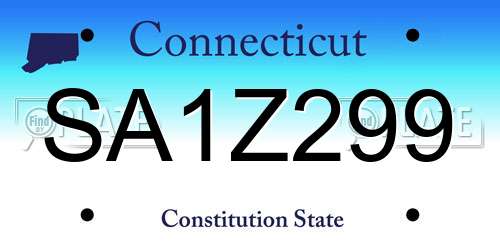 SA1Z299 Connecticut License Plate